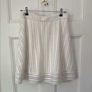 J. Crew White Knee-Length A-Line Skirt